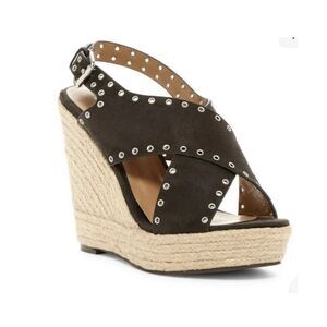 Report Caden Dark Grey Suede Espadrille Wedge Size 9 NWOT